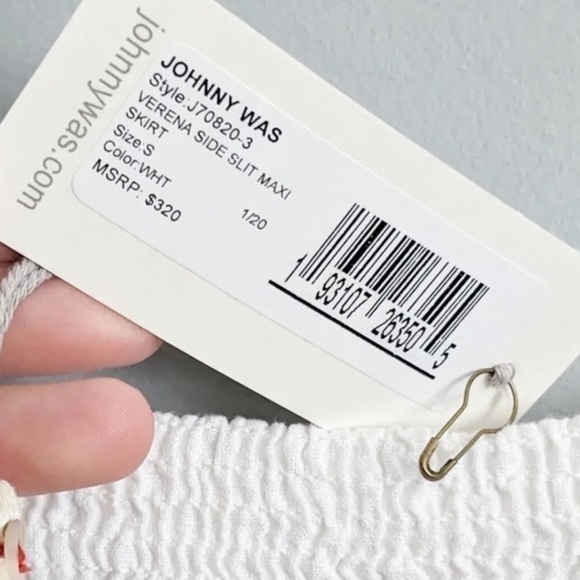 Johnny Was Linen Verena Side Slit Embroidered Maxi Skirt White NWT - Picture 4 of 8